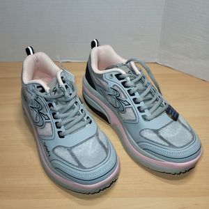 Women's Light Blue and Pink Athletic Sneakers